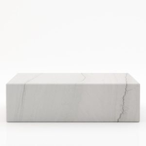 Rectangular marble coffee table Blocco Mont Blanc Quartzite